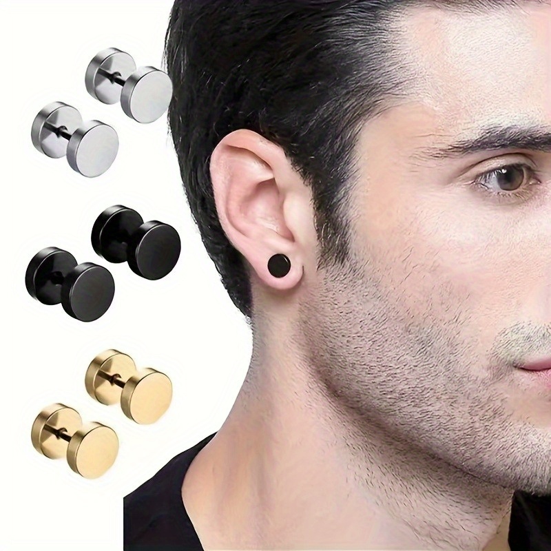 24pcs Stainless Steel Dopamine Color Barbell Earrings